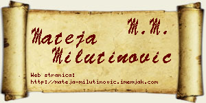 Mateja Milutinović vizit kartica